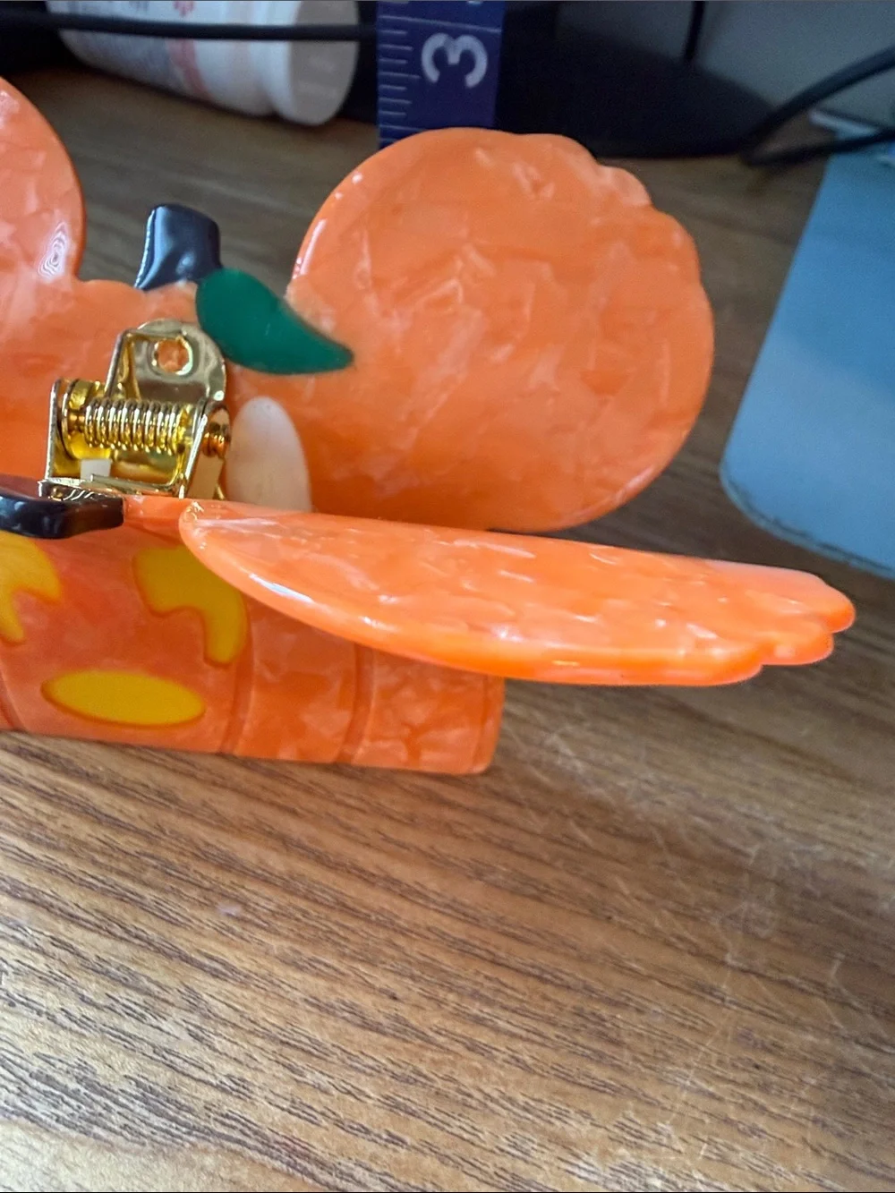 Mickey Orange Pumpkin Ear Hair Clip Disney Halloween part large